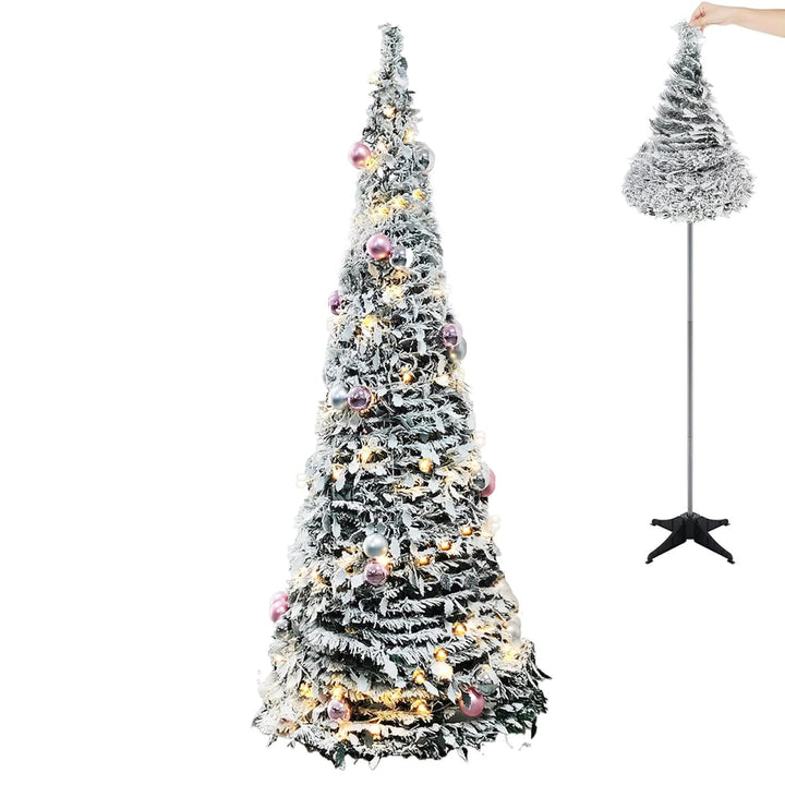 ARBOL DE NAVIDAD PLEGABLE CON NIEVE - 1,8M