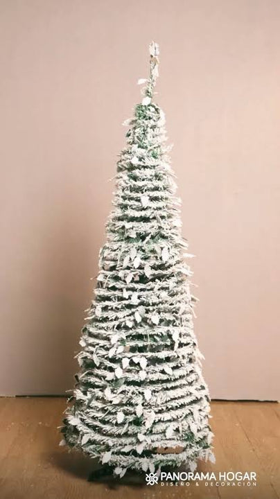 ARBOL DE NAVIDAD PLEGABLE CON NIEVE - 1,8M